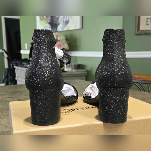 GENSHUO Open Toe Ankle Strap Block Chunky Low Heels #944 - Picture 3 of 15